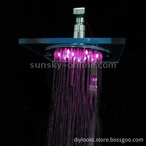 Organic Glass Temperature Sensor, 3-Color Blue/Pink/Red, LED Shower Head